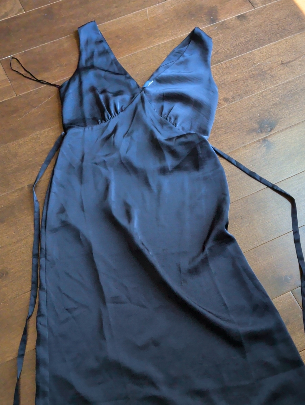 Old Navy Navy Blue Satin Slip Dress